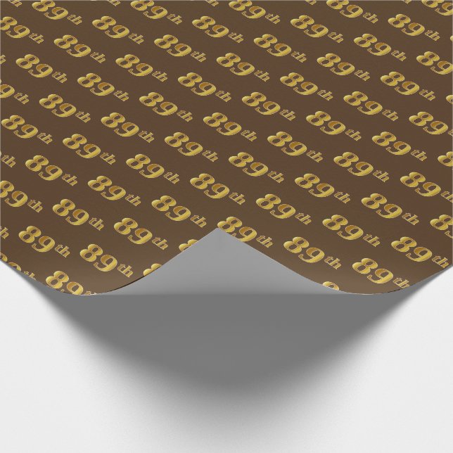 Papier Cadeau Brown, Faux Gold 89e (Quatre-vingt-neuvième) (Coin)