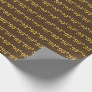 Papier Cadeau Brown, Faux Gold 90e (Ninetieth)
