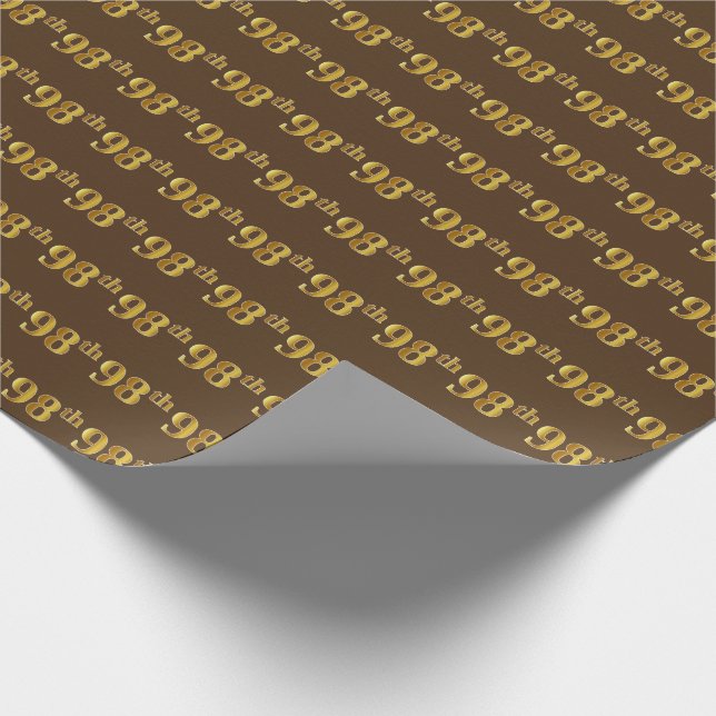 Papier Cadeau Brown, Faux Gold 98e (Quatre-vingt-dix-huitième) (Coin)