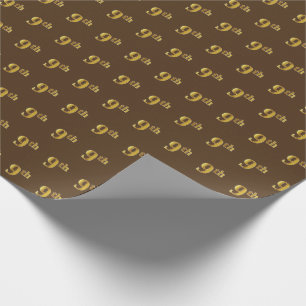 Papier Cadeau Brown, Faux Gold 9th (Neuvième)