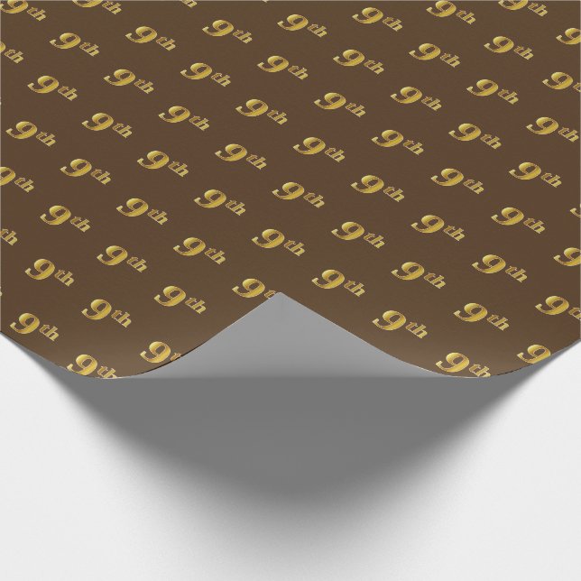 Papier Cadeau Brown, Faux Gold 9th (Neuvième) (Coin)