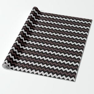 Papier Cadeau Brown noir Chevron Motif en bande