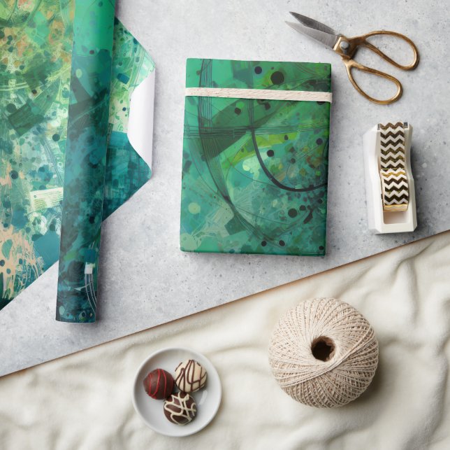 Papier Cadeau Bruit vert Abstrait (Artisanat)