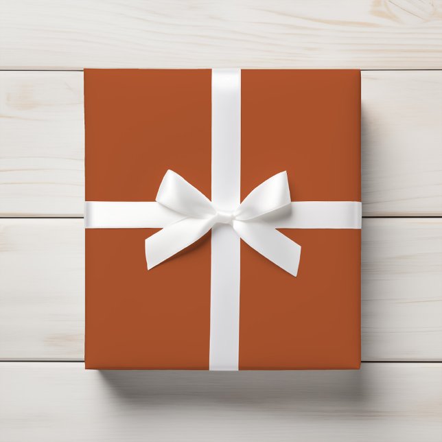 Papier Cadeau Brûlé Orange Rustique Rouille Terre Solide (Créateur téléchargé)