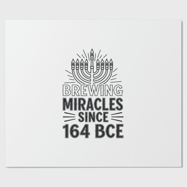 Papier Cadeau Brûler des miracles depuis 164 BCE Hanoukka juif (Plat)