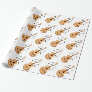 Papier Cadeau Brun de guitare