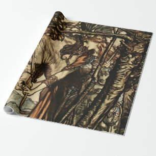Papier Cadeau "Brunhilde Led Her Horse" par Arthur Rackham