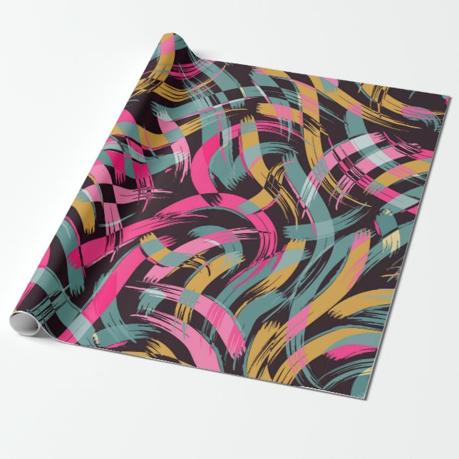 Papier Cadeau Brush course artistique continu motif (Déroulé)