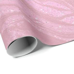 Papier Cadeau Bubble rose gomme Blush Verre de marbre moulé Abst