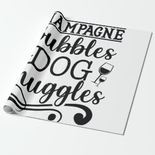 Papier Cadeau Bubbles de champagne et lunettes de chien