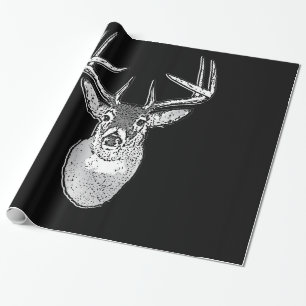 Papier Cadeau Buck on Bold Black White Tail Deer
