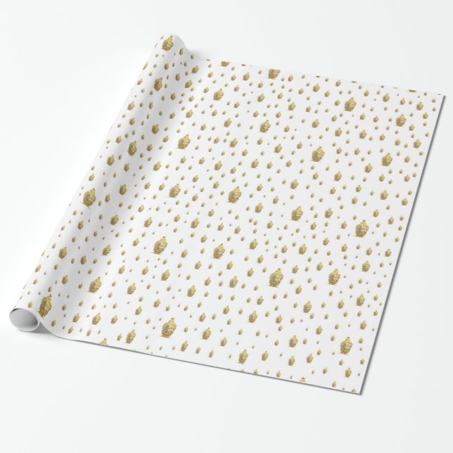 Papier Cadeau budda en blanc (Déroulé)