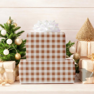 Papier Cadeau Buffalo Brown beige Plaid Holiday