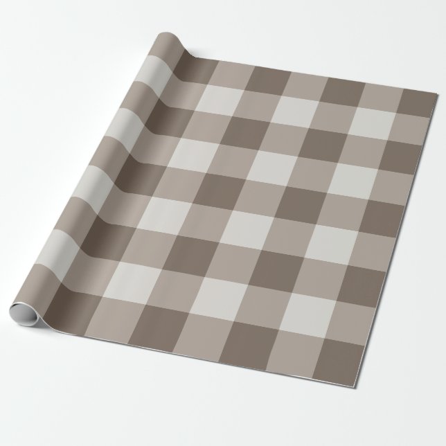 Papier Cadeau Buffalo Check Beige Cream En vichy ivoire (Déroulé)