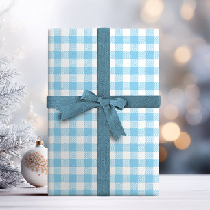 Papier Cadeau Buffalo Check en vichy motif pastel bleu