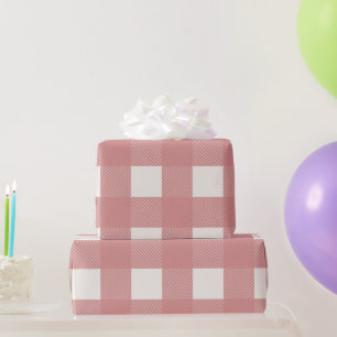 Papier Cadeau Buffalo Check rose Mauve Simple Style Plaid
