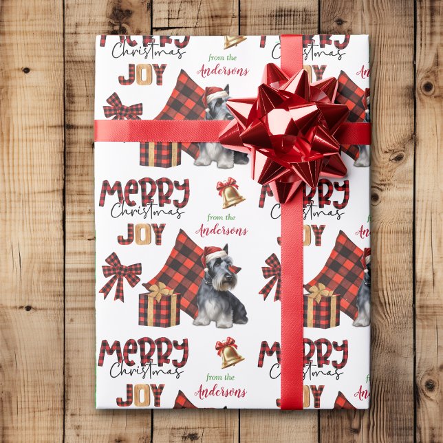 Papier Cadeau Buffalo Plaid Scottish Terrier Dog Christmas (Créateur téléchargé)