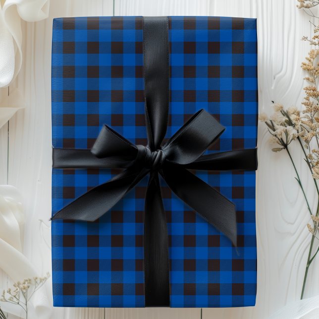 Papier Cadeau Buffle bleu et noir posé (Créateur téléchargé)