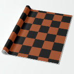Papier Cadeau Buffle noir et orange À damiers Carré Plaid<br><div class="desc">papier d'emballage personnalisé</div>