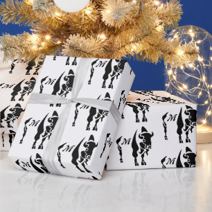 Papier Cadeau Buffle noir silhouette