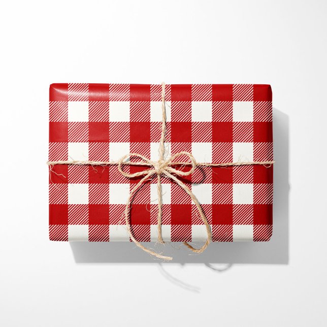 Papier Cadeau Buffle rouge rustique plaqué (Créateur téléchargé)