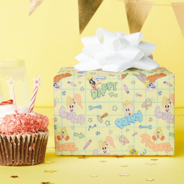 Papier Cadeau BUGS BUNNY BUILDERS™| Character Sketch Pattern (Fête d'anniversaire)