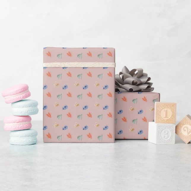Papier Cadeau Bugs pilotes en rose (Baby Shower)