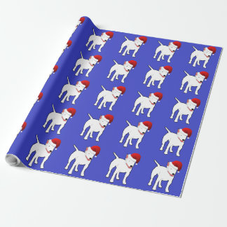 Papier Cadeau Bull-terrier de Père Noël
