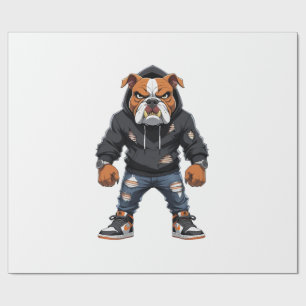 Papier Cadeau Bulldog Alpha Urbain � Mascotte de Style de Rue