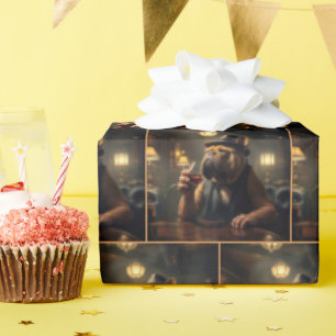 Papier Cadeau Bulldog Drinking Whiskey Dans Les Années 1920 Spea