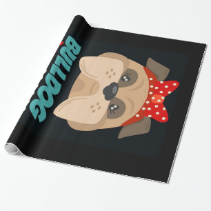 Papier Cadeau Bulldog Maman   Personnalisé pour ma mère