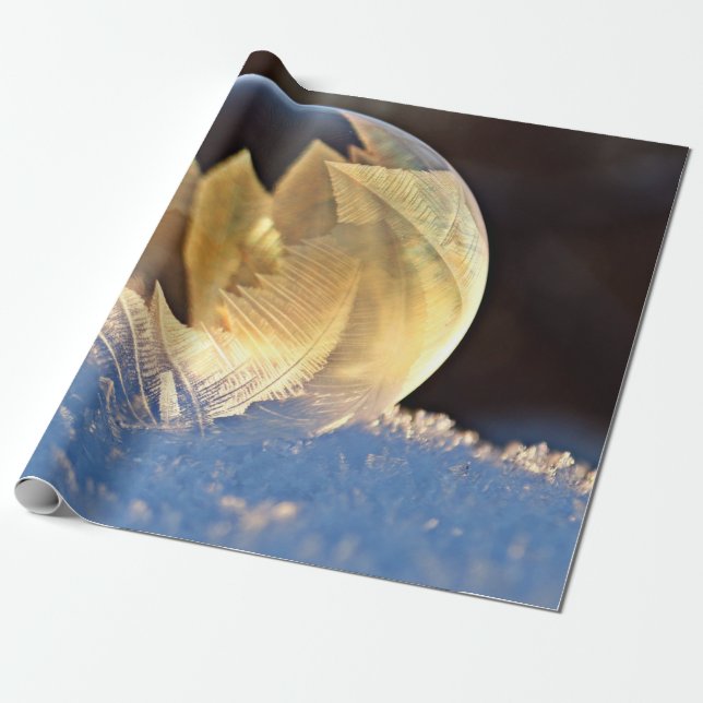 Papier Cadeau Bulle de savon sur neige (Déroulé)