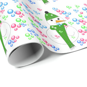 Papier Cadeau Bulle soufflant Snowman