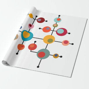 Papier Cadeau Bulles modernes du milieu du siècle