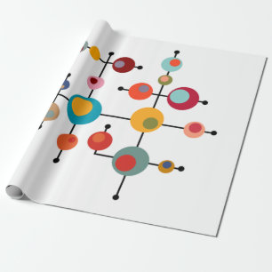 Papier Cadeau Bulles modernes du milieu du siècle 