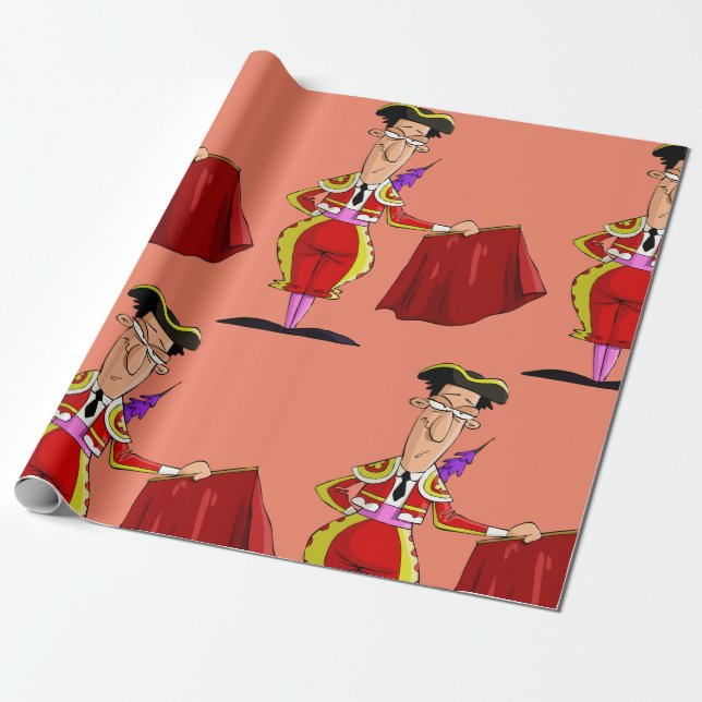 Papier Cadeau Bullfighter Et Papier D'Emballage Red Cape (Déroulé)
