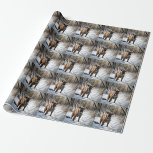 Papier Cadeau Bullmastiff Qu'il neige Noël