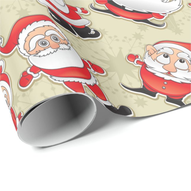 Papier Cadeau Buncha Crazy Père Noël (Coin rond)