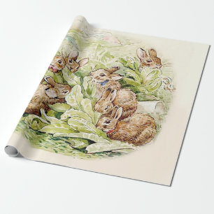Papier Cadeau Bunnies dans le Patch de la Lettuce par Beatrix Po
