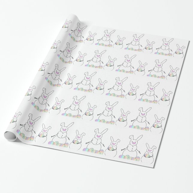 Papier Cadeau Bunnies Neige (Déroulé)