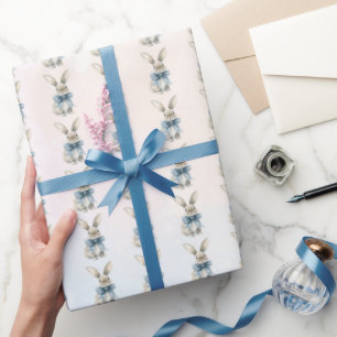 Papier Cadeau Bunny mangeur bleu