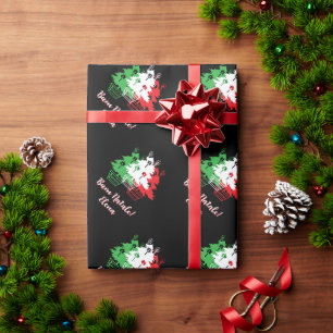 Papier Cadeau Buon Natale conception d'arbre de Noël italien per