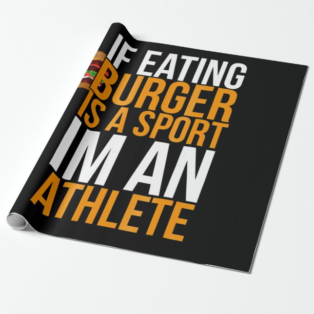 Papier Cadeau Burger Hamburger BBQ Humour Funny Pun Idée cadeau (Déroulé)