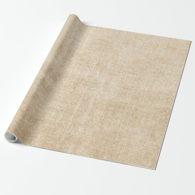 Papier Cadeau Burlap Rustic Kaki Tan Wrapper Papier (Déroulé)