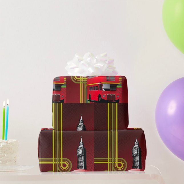 Papier Cadeau Bus à impériale de Londres et Big Ben (Créateur téléchargé)