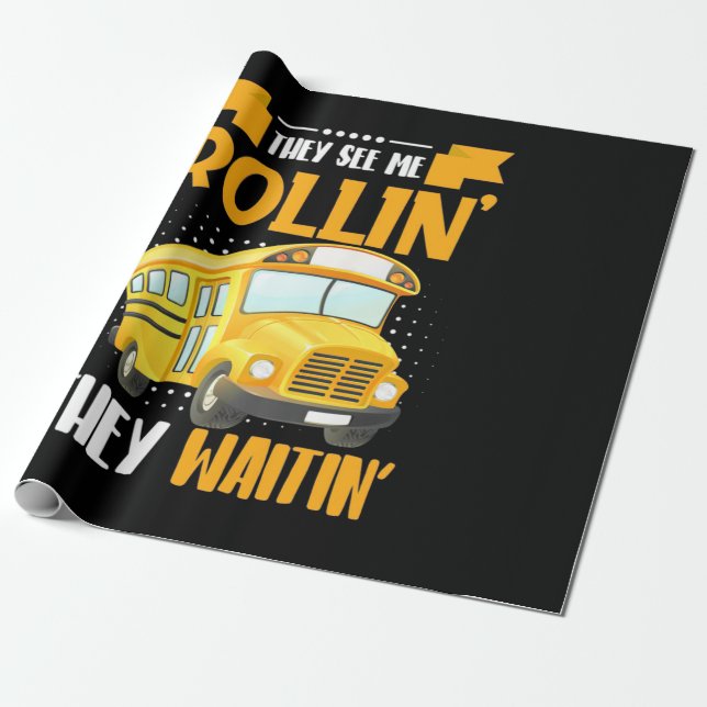 Papier Cadeau Bus Driver See Me Rollin (Déroulé)