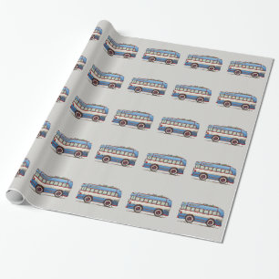 Papier Cadeau Bus touristique mignon d'autobus