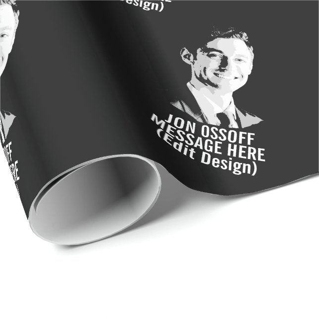 Papier Cadeau Buste personnalisé de Jon Ossoff (Coin rond)