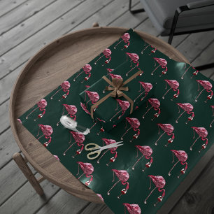 Papier Cadeau Buveur de vin à motif de flamant rose drôle