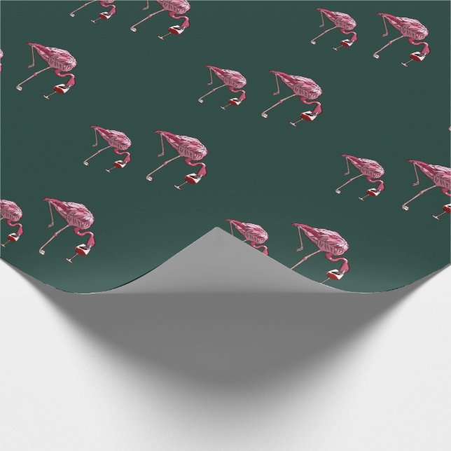 Papier Cadeau Buveur de vin Flamant Rose Drôle (Coin)